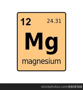 Magnesium chemical element of periodic table. Sign with atomic number.