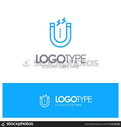 Magnet, Attract, Attracting, Tool Blue Logo Line Style
