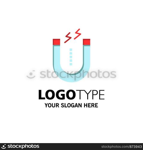 Magnet, Attract, Attracting, Tool Business Logo Template. Flat Color
