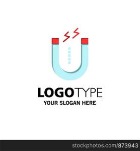 Magnet, Attract, Attracting, Tool Business Logo Template. Flat Color