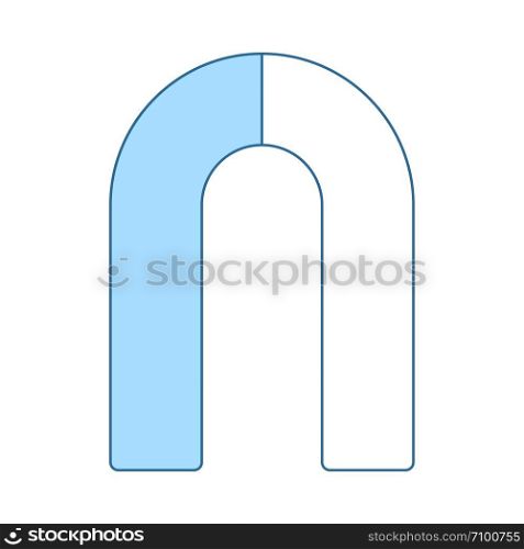 Magnet Icon. Thin Line With Blue Fill Design. Vector Illustration.