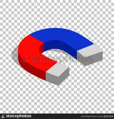 Magnet isometric icon 3d on a transparent background vector illustration. Magnet isometric icon