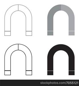 Magnet the black and grey color set icon .. Magnet it is the black and grey color set icon .