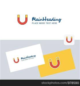 Magnet vector logotype with business card template. Elegant corporate identity. - Vector