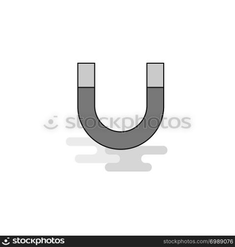 Magnet Web Icon. Flat Line Filled Gray Icon Vector
