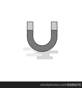 Magnet Web Icon. Flat Line Filled Gray Icon Vector