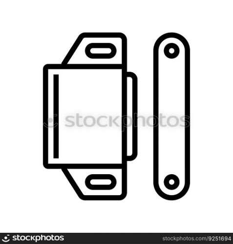 magnetic catch hardware furniture fitting line icon vector. magnetic catch hardware furniture fitting sign. isolated contour symbol black illustration. magnetic catch hardware furniture fitting line icon vector illustration