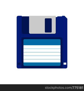 Magnetic floppy disc. Flat icon. Vector illustration.. Magnetic floppy disc. Flat icon. Vector stock illustration.