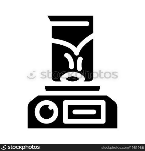 magnetic stirrer glyph icon vector. magnetic stirrer sign. isolated contour symbol black illustration. magnetic stirrer glyph icon vector illustration