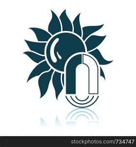 Magnetic Storm Icon. Shadow Reflection Design. Vector Illustration.