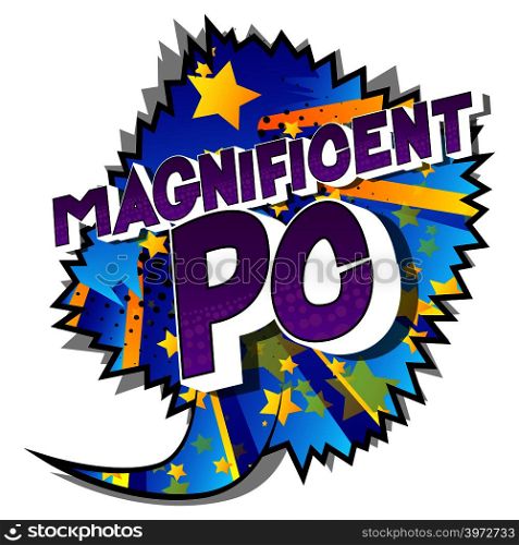 Magnificent PC (Acronym which stands for Personal Computer) - Vector illustrated comic book style phrase on abstract background.