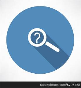 magnifie with a question mark. Flat modern style vector illustration