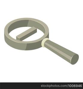Magnified glass minus icon. Isometric of magnified glass minus vector icon for web design isolated on white background. Magnified glass minus icon, isometric style