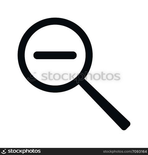 Magnifier decrease zoom icon in flat style. Vector illustration isolated on white background.