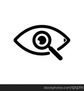 magnifier eye outline icon, find icon, investigate concept symbol