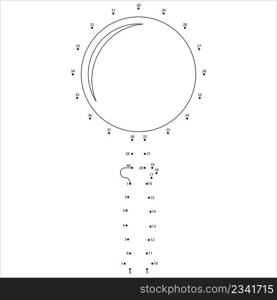Magnifier Glass Connect The Dots, Magnifying Glass, Magnify Lens, Hand Convex Lens Vector Art Illustration, Puzzle Game Containing A Sequence Of Numbered Dots