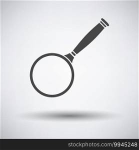 Magnifier Icon. Dark Gray on Gray Background With Round Shadow. Vector Illustration.