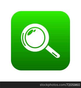 Magnifier icon green vector isolated on white background. Magnifier icon green vector