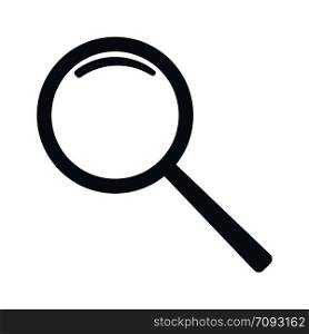 Magnifier icon in flat style. Vector illustration isolated on white background.