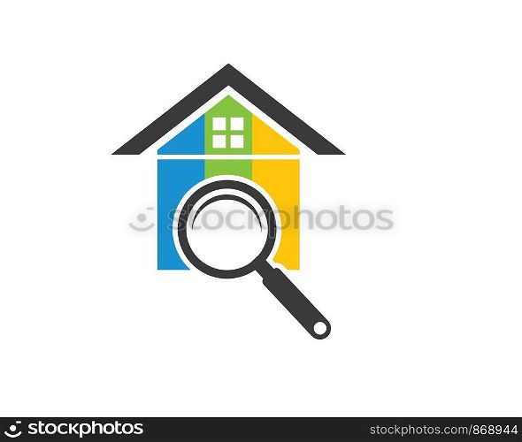 magnifier icon logo vector illustration design template
