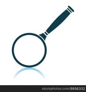 Magnifier Icon. Shadow Reflection Design. Vector Illustration.