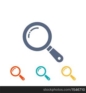 magnifier icons set. flat magnifying glass, search icon, pictograms isolated on white. vector illustration. magnifier icons set. flat magnifying glass, search icon, pictograms isolated on white.