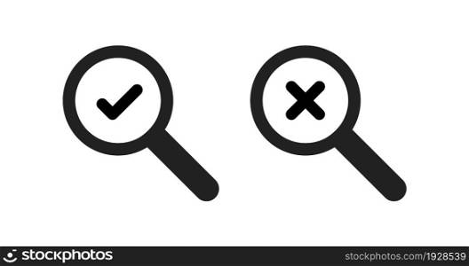 Magnifier illustration. Search check concept icon in vector flat style.