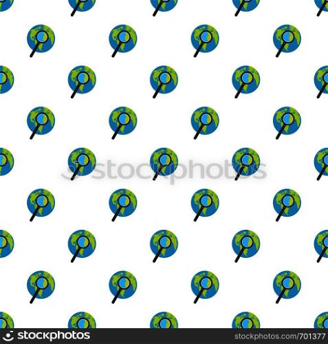 Magnifier on earth pattern seamless in flat style for any design. Magnifier on earth pattern seamless