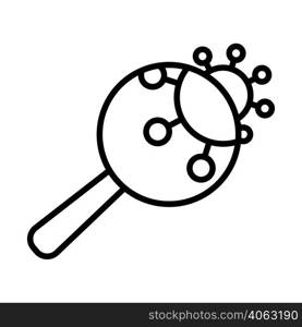 Magnifier Over Coronavirus Molecule Icon. Bold outline design with editable stroke width. Vector Illustration.