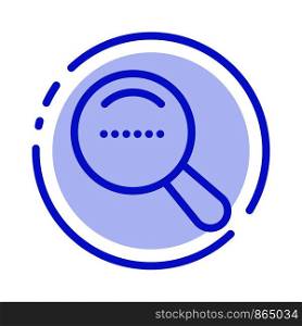 Magnifier, Search, Dote Blue Dotted Line Line Icon