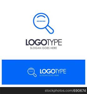 Magnifier, Search, Dote Blue outLine Logo with place for tagline