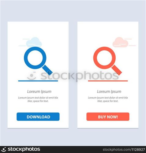 Magnifier, Search, Zoom, Find Blue and Red Download and Buy Now web Widget Card Template