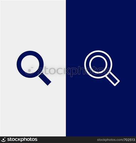 Magnifier, Search, Zoom, Find Line and Glyph Solid icon Blue banner Line and Glyph Solid icon Blue banner