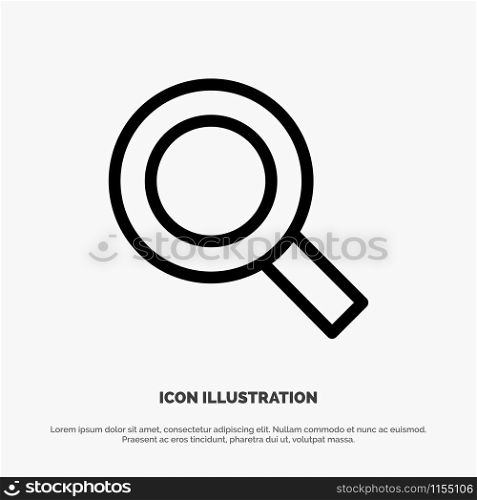 Magnifier, Search, Zoom, Find Line Icon Vector
