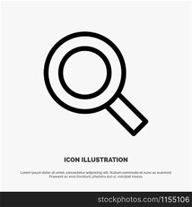 Magnifier, Search, Zoom, Find Line Icon Vector