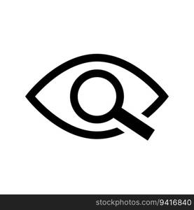 Magnifier with eye outline icon. Eye with magnifying glass. Vector illustration. EPS 10. Stock image.. Magnifier with eye outline icon. Eye with magnifying glass. Vector illustration. EPS 10.