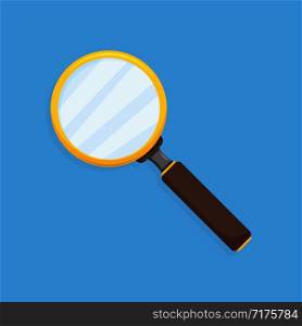 magnifier with shadow on blue background, vector illustration. magnifier with shadow on blue background, vector