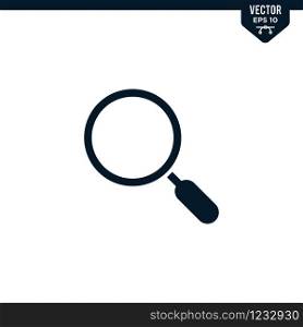 Magnify glass design related to search icon collection in glyph style, solid color vector