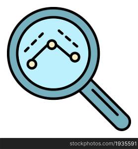 Magnify glass icon. Outline magnify glass vector icon color flat isolated. Magnify glass icon color outline vector