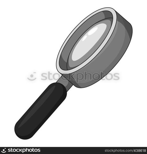 Magnify icon in monochrome style isolated on white background vector illustration. Magnify icon monochrome