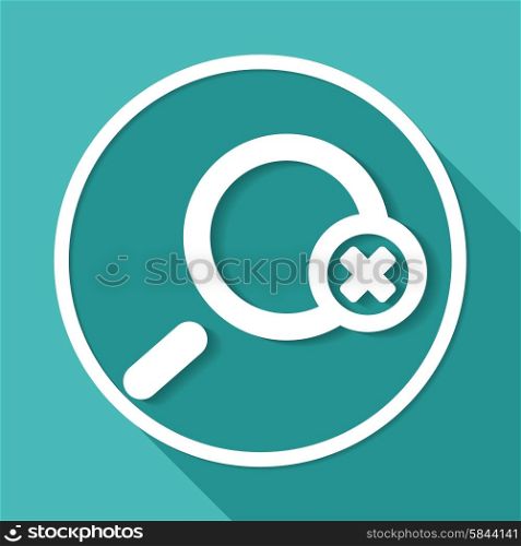 Magnify icon on white circle with a long shadow