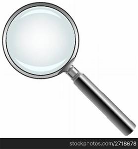 magnifying glass against white background, abstract vector art illustration
