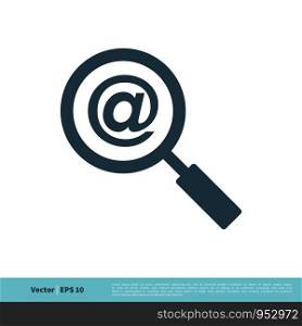 Magnifying Glass and Email Icon Vector Logo Template Illustration Design. Vector EPS 10.
