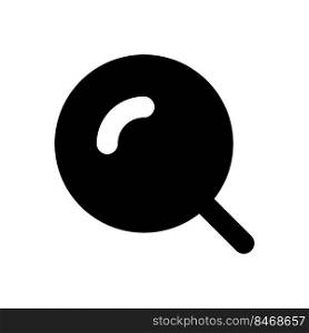 Magnifying glass black glyph ui icon. Enlarging screen. Search tool. Zoom in. User interface design. Silhouette symbol on white space. Solid pictogram for web, mobile. Isolated vector illustration. Magnifying glass black glyph ui icon