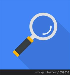 Magnifying glass flat design. Vector Search Icon with long shadow. Vector illustration eps10.. Magnifying glass flat design. Vector Search Icon with long shadow.