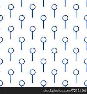 Magnifying glass flat icon seamless pattern on white background. Vector illustration. Magnifying glass flat icon seamless pattern on white background.