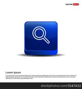 magnifying glass icon - 3d Blue Button.