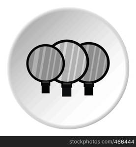 Magnifying glass icon in flat circle isolated on white background vector illustration for web. Magnifying glass icon circle