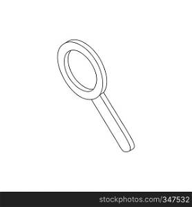 Magnifying glass icon in isometric 3d style on a white background. Magnifying glass icon, isometric 3d style