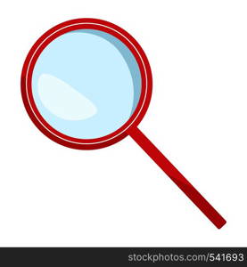 Magnifying glass icon isolated. Vector illustration in flat design on white background.. Magnifying glass icon isolated. Vector flat illustration